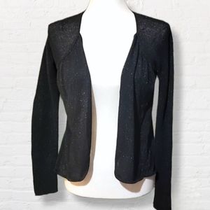 52 weekends Women's Black Sparkle Open Cardigan
